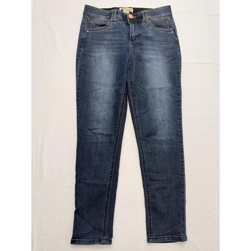 Democracy Ab Technology Straight Jeans Womens 10 Med Wash Mid Rise 34x28.5 Denim